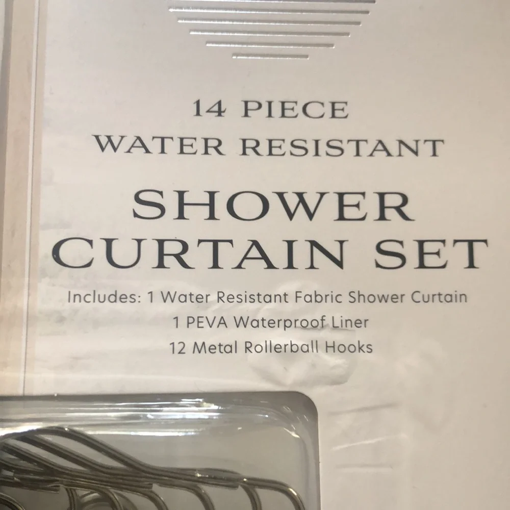 Geometric GREEN Shower Curtain Set with Hooks